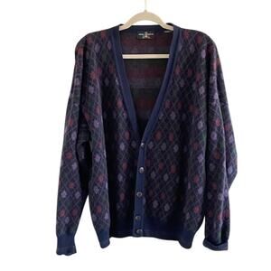 Vintage Italian Sweater Co. Argyle Cardigan Sweater